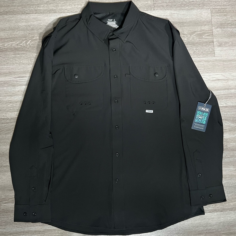 Maja Sportswear Black Long Sleeve Button-Up Shirt
